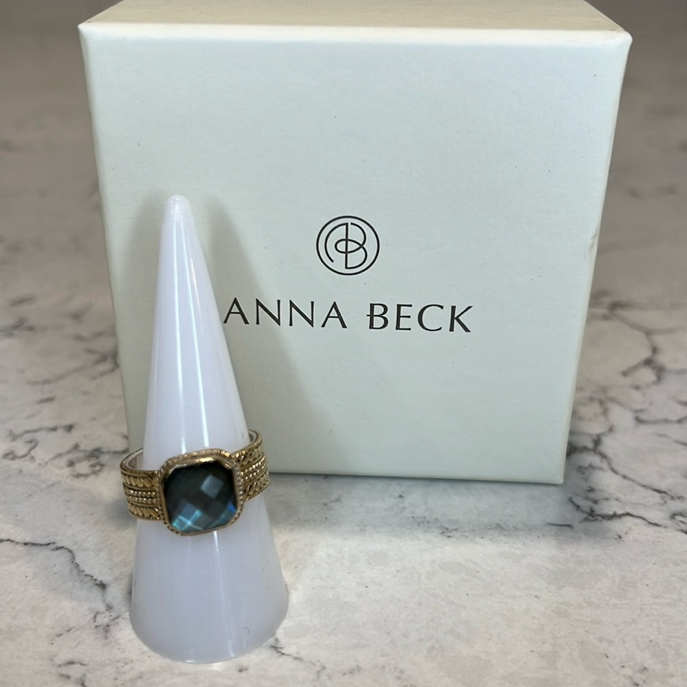 Anna Beck Cushion Cut Grey Quartz Ring